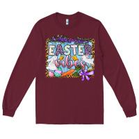 Burgundy Easter vibes Long Sleeve Tee - OliviaCreatesArt