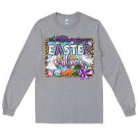 Heather Grey Easter vibes Long Sleeve Tee - OliviaCreatesArt