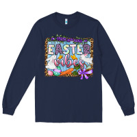 Navy Easter vibes Long Sleeve Tee - OliviaCreatesArt