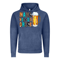 Vintage Denim Mama Needs a Drink Vintage Hoodie - CowCowDesign