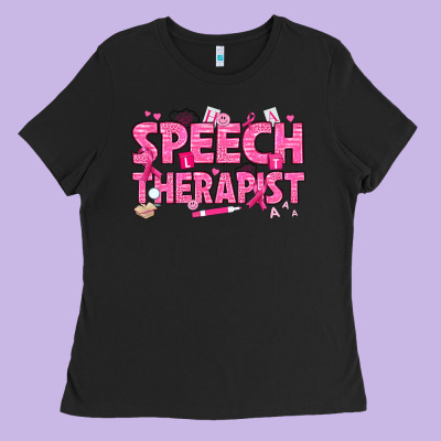Breast Cancer Speech Therapist Ladies Tee Designed By Texasbilliewilder