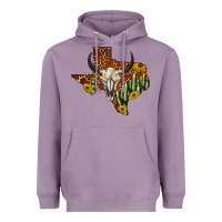 Lavender bull skull texas map western Heavyweight Hoodie - BarkalooDesign