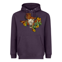 Plum bull skull texas map western Heavyweight Hoodie - BarkalooDesign