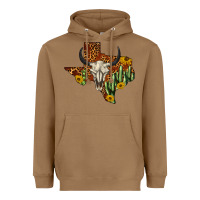 Toasted Coconut bull skull texas map western Heavyweight Hoodie - BarkalooDesign
