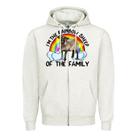 Oatmeal Heather i'm the rainbow sheep of the family suffolk sheep black face sheep Zipper Hoodie - Artiststas