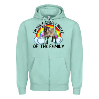 Seafoam i'm the rainbow sheep of the family suffolk sheep black face sheep Zipper Hoodie - Artiststas