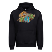 Black horseshoe leopard gemstone cactus patch Urban Hoodie - AdoDesignShop