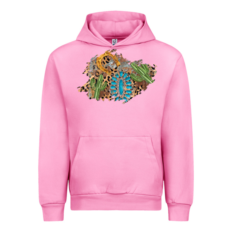 Horseshoe Leopard Gemstone Cactus Patch Urban Hoodie by AdoDesignShop | Teevron