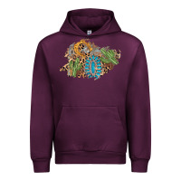 Mauve Wine horseshoe leopard gemstone cactus patch Urban Hoodie - AdoDesignShop