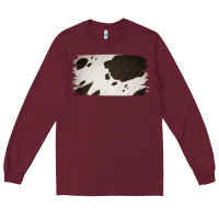 Burgundy Cowhide Black and White Brush Strokes Background Long Sleeve Tee - Jasminsmagicworld