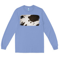 Colony Blue Cowhide Black and White Brush Strokes Background Long Sleeve Tee - Jasminsmagicworld