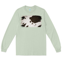 Matcha Cowhide Black and White Brush Strokes Background Long Sleeve Tee - Jasminsmagicworld
