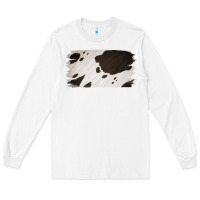 White Cowhide Black and White Brush Strokes Background Long Sleeve Tee - Jasminsmagicworld