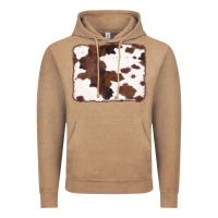 Vintage Coffee Brown Cowhide Background Vintage Hoodie - CowCowDesign