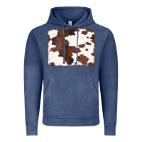 Vintage Denim Brown Cowhide Background Vintage Hoodie - CowCowDesign