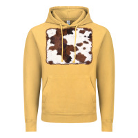 Vintage Mustard Brown Cowhide Background Vintage Hoodie - CowCowDesign