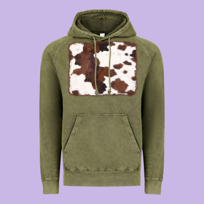 Brown Cowhide Background Vintage Hoodie Designed By Cowcowdesign