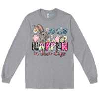 Heather Grey Easter Day A lot can happen in three days Long Sleeve Tee - OliviaCreatesArt