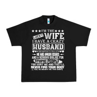 Black i am a lucky wife i have a crazy husband valentine gift Urban Heavy Tee - longCreatives