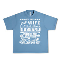 Pebble Blue i am a lucky wife i have a crazy husband valentine gift Urban Heavy Tee - longCreatives