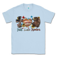 Dusty Blue Faith love freedom 4th of july Classic Tee - HowdyJamesFarm