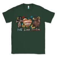 Sports Green Faith love freedom 4th of july Classic Tee - HowdyJamesFarm