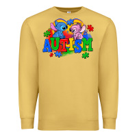 Antique Gold autism stitch with lilo Premium Sweatshirt - AdoDesignShop