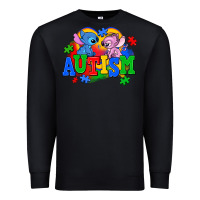 Black autism stitch with lilo Premium Sweatshirt - AdoDesignShop