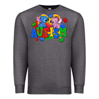 Charcoal Heather autism stitch with lilo Premium Sweatshirt - AdoDesignShop