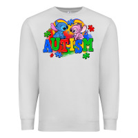 Dove Grey autism stitch with lilo Premium Sweatshirt - AdoDesignShop