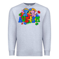 Heather Grey autism stitch with lilo Premium Sweatshirt - AdoDesignShop