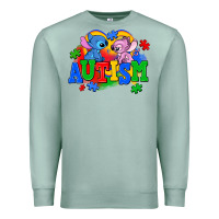 Seafoam autism stitch with lilo Premium Sweatshirt - AdoDesignShop