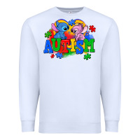 White autism stitch with lilo Premium Sweatshirt - AdoDesignShop