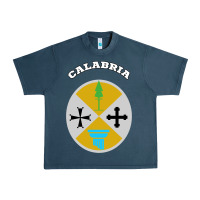 Midnight Navy Calabria Coat of arms  Flag souvenir Italy Urban Heavy Tee - longCreatives