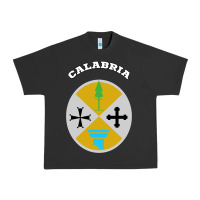 Pigment Black Calabria Coat of arms  Flag souvenir Italy Urban Heavy Tee - longCreatives