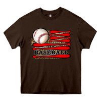 Chocolate Brown leopard baseball flag Heavy Core Tee - JahusDesignShop