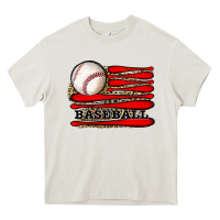 Cream leopard baseball flag Heavy Core Tee - JahusDesignShop
