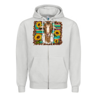 Dove Grey goat daisy sunflowers leopard serape glitter Zipper Hoodie - Artiststas