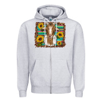 Heather Grey goat daisy sunflowers leopard serape glitter Zipper Hoodie - Artiststas