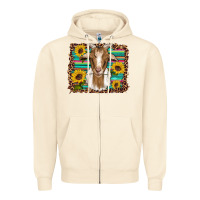 Sandshell goat daisy sunflowers leopard serape glitter Zipper Hoodie - Artiststas