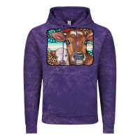 Cloud Purple Cows Serape Leopard Gemstone Vintage Hoodie - CowCowDesign