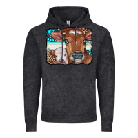 Vintage Arctic Cows Serape Leopard Gemstone Vintage Hoodie - CowCowDesign