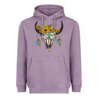 Lavender bull skull western Heavyweight Hoodie - BarkalooDesign