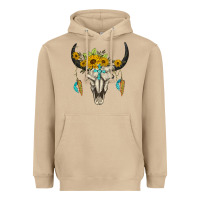 Mushroom bull skull western Heavyweight Hoodie - BarkalooDesign