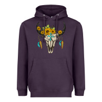 Plum bull skull western Heavyweight Hoodie - BarkalooDesign