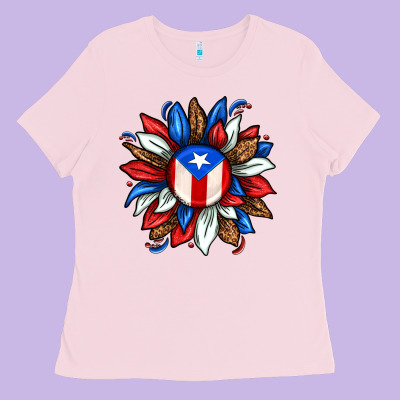 Puerto Rico Sunflower Ladies Tee Designed By Texasbilliewilder