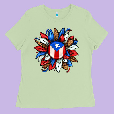 Puerto Rico Sunflower Ladies Tee Designed By Texasbilliewilder