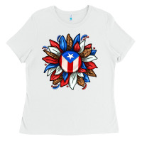 White puerto rico sunflower Ladies Tee - texasbilliewilder