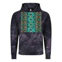 Cloud Black Aztec Turquoise Pattern Vintage Hoodie - CowCowDesign
