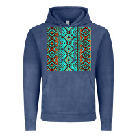 Vintage Denim Aztec Turquoise Pattern Vintage Hoodie - CowCowDesign